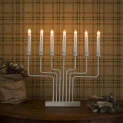 Adventsstake 7 armet - Hvit