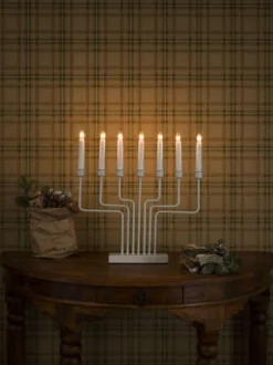 Adventsstake 7 armet - Hvit