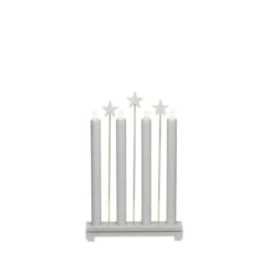 Adventsstake med stjerner - Lys grå