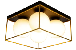 Astro taklampe 36x36 cm - Svart/opal/gullfarget