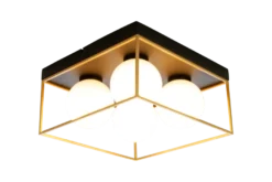 Astro taklampe 28x28 - Svart/opal/gullfarget