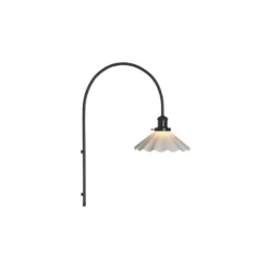 August vegglampe - Hvit med plisse mønster