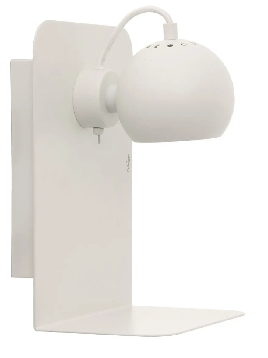 Ball vegglampe m/USB