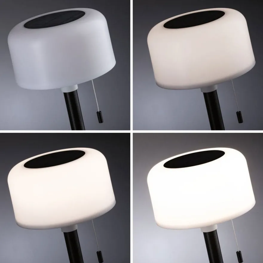 Bartja bordlampe oppladbar via USB eller solcelle 2700 Kelvin IP44
