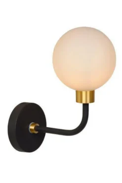 Berend vegglampe IP44 - Svart/Opal