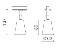 Bocca spotskinne 4 spotter 2 meter - Pure white