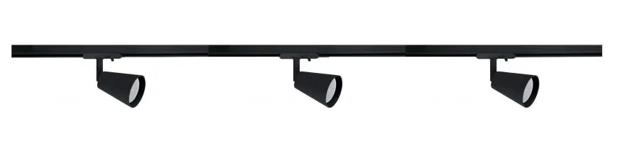 Bocca spotskinne 3 spotter 1 meter - Svart