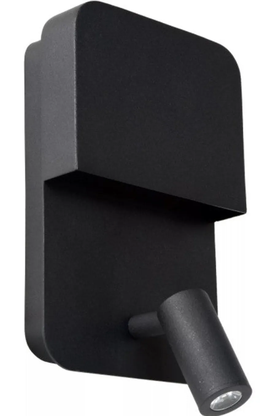 Boxer vegglampe 10W 3000 Kelvin m/USB - Svart