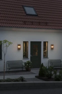 Carpi vegglampe utendørs H40 cm IP44 - Svart/Messing