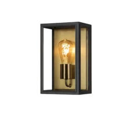 Carpi vegglampe utendørs IP44 - Svart/Messing