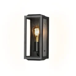 Carpi vegglampe utendørs IP44 - Svart/Klart glass
