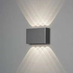 Chieri vegglampe utendørs opp/ned 8x1W IP54 - Antrasitt grå