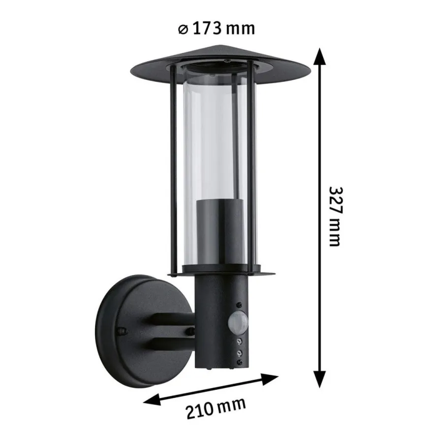 Classic vegglampe opp utendørs IP44 - Med bevegelsessensor