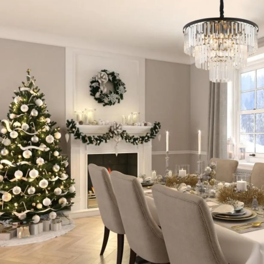 Cristal Lysekrone M - Svart