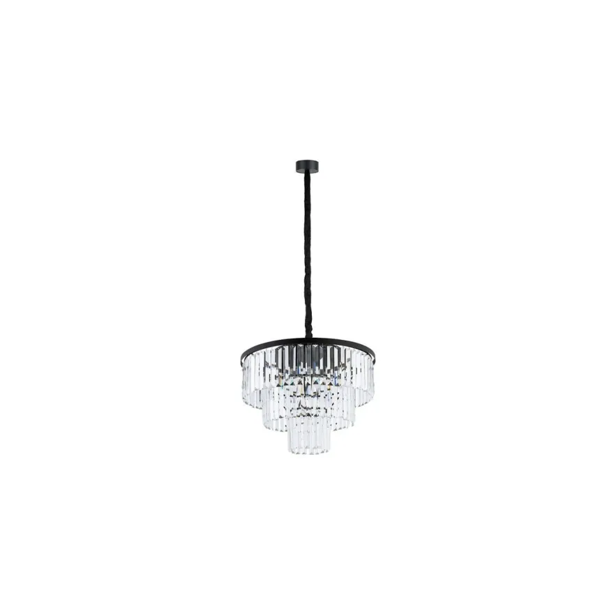 Cristal Lysekrone M - Svart