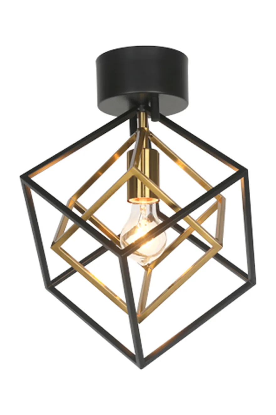 Cubes taklampe - Svart/messing