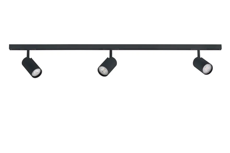 Designline Tube komplett 1.9 meter spotskinne med 3 spotter GU10 - Svart