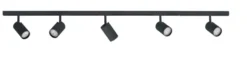 Designline Tube komplett 1.9 meter spotskinne med 5 spotter GU10 - Svart