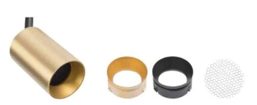 Designline Tube Pro komplett 1.9 meter spotskinne med 3 spotter GU10 - Svart/Messing