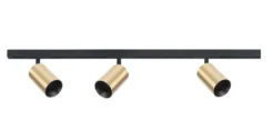 Designline Tube Pro komplett 1 meter spotskinne med 3 spotter GU10 - Svart/Messing