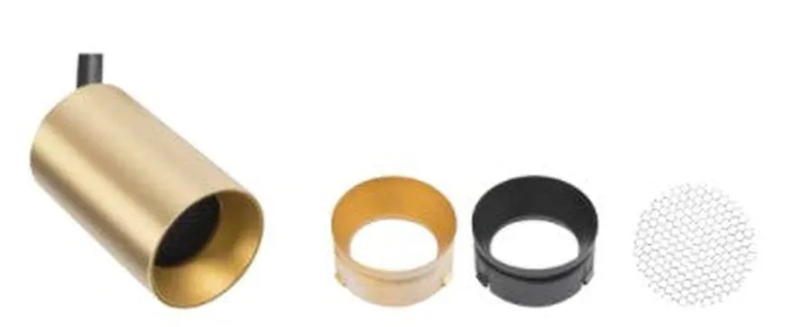 Designline Tube Pro komplett 1 meter spotskinne med 3 spotter GU10 - Svart/Messing