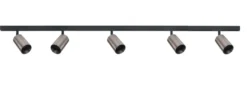 Designline Tube Pro komplett 1.9 meter spotskinne med 5 spotter GU10 - Svart/Titanium