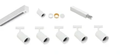 Designline Tube Pro komplett 1,9 meter spotskinne med 5 spotter GU10 - Hvit