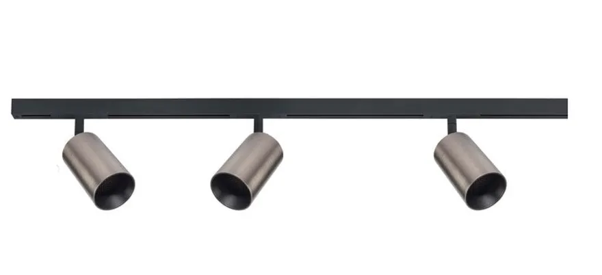 Designline Tube Pro komplett 1 meter spotskinne med 3 spotter GU10 - Svart/Titanium