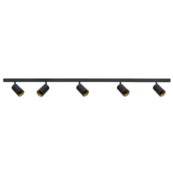 Designline Tube Pro komplett 1.9 meter spotskinne med 5 spotter GU10 - Svart