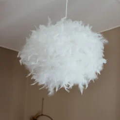 Dun takpendel 40 cm - Hvit