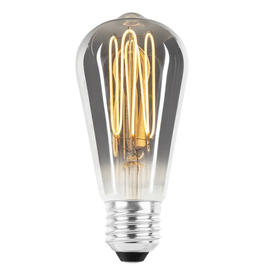 Ecolux E27 lantern ultra tynn spiral filament 4W 2700K 64 mm dimbar - Smoke