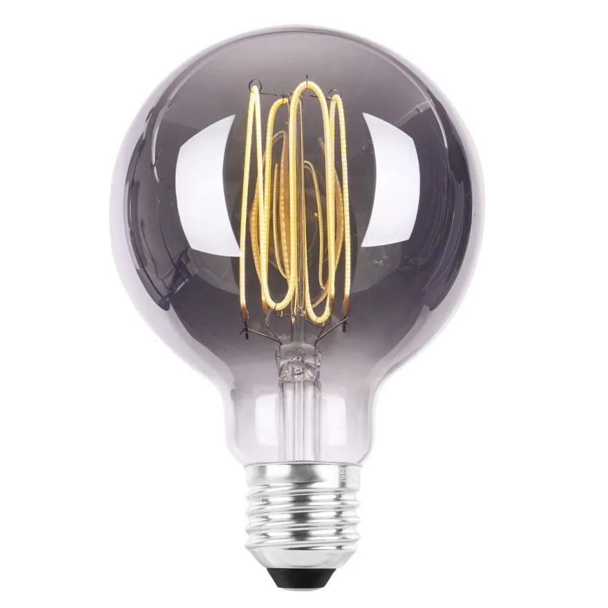 Ecolux E27 ultra tynn spiral filament 4W 2700K 95 mm dimbar - Røykfarget