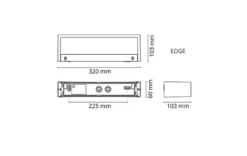Edge direct vegglampe ned 7W 2700 Kelvin dimbar IP65 - Svart