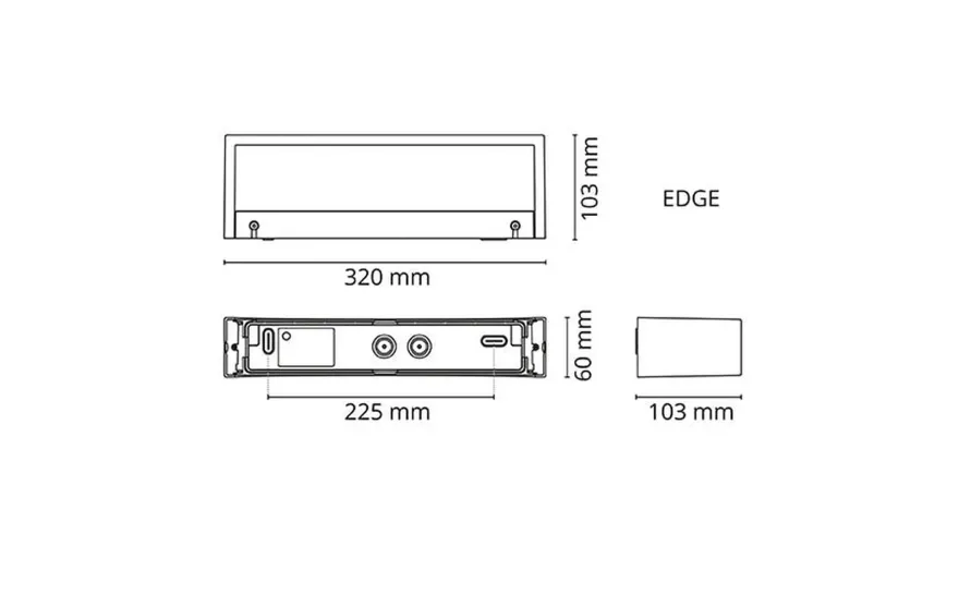 Edge vegglampe opp/ned 10W 2700 Kelvin dimbar IP65