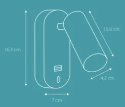 Ego vegglampe dimbar m/ USB - Hvit