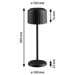 Else bordlampe oppladbar via USB eller solcelle 2700 Kelvin IP44