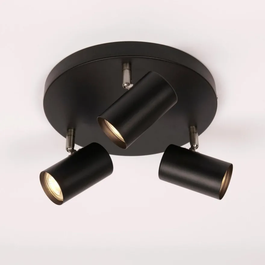 Era taklampe med 3 spotter - Svart