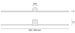 Eros 900 vegglampe IP44 dimbar - Hvit