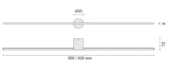 Eros 600 vegglampe IP44 dimbar Inwards - Svart