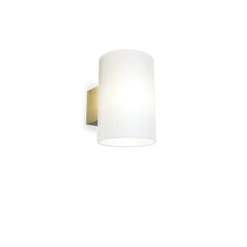 Evoke vegglampe large E14 - Børstet messing/Opal