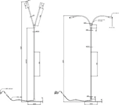 Flexi K2 gulvlampe 2x3W Dimbar - Svart