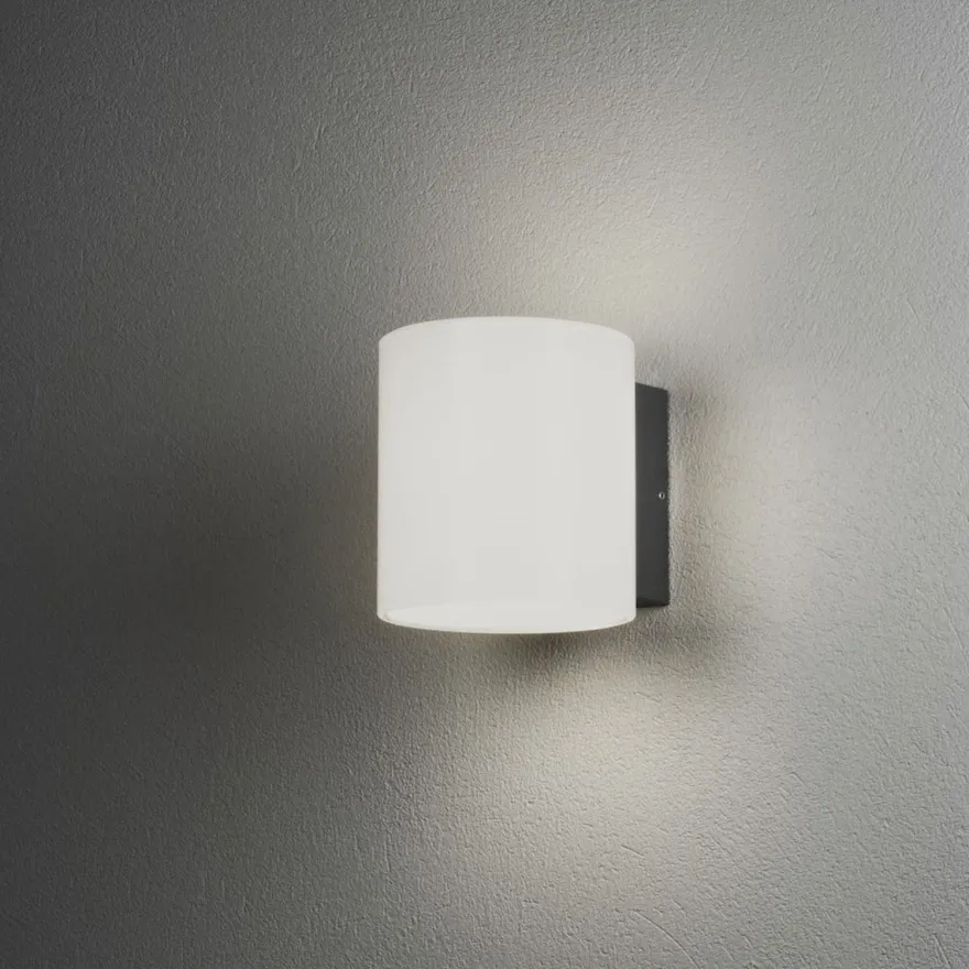 Foggia vegglampe opp/ned utendørs IP54 10W - Antrasitt grå/Opal