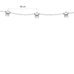 Garden Garland utendørs lysslynge 9 meter 15 lys IP65 Startsett - Svart