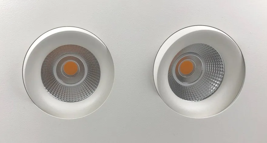 Georgia 360 lavtbyggende downlight dobbel 2x7W 2700K RA97 Dimbar IP44 - Hvit
