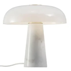 Glossy bordlampe Marmor - Opalhvit