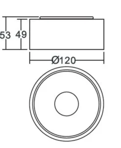 Halo 105 utenpåliggende downlight 8,9W Dimbar - Hvit