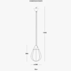 Hobo takpendel 28 cm - Rå messing/Hvit