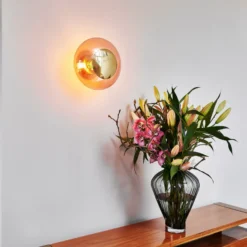 Horizon taklampe/vegglampe S - Korall/Gull