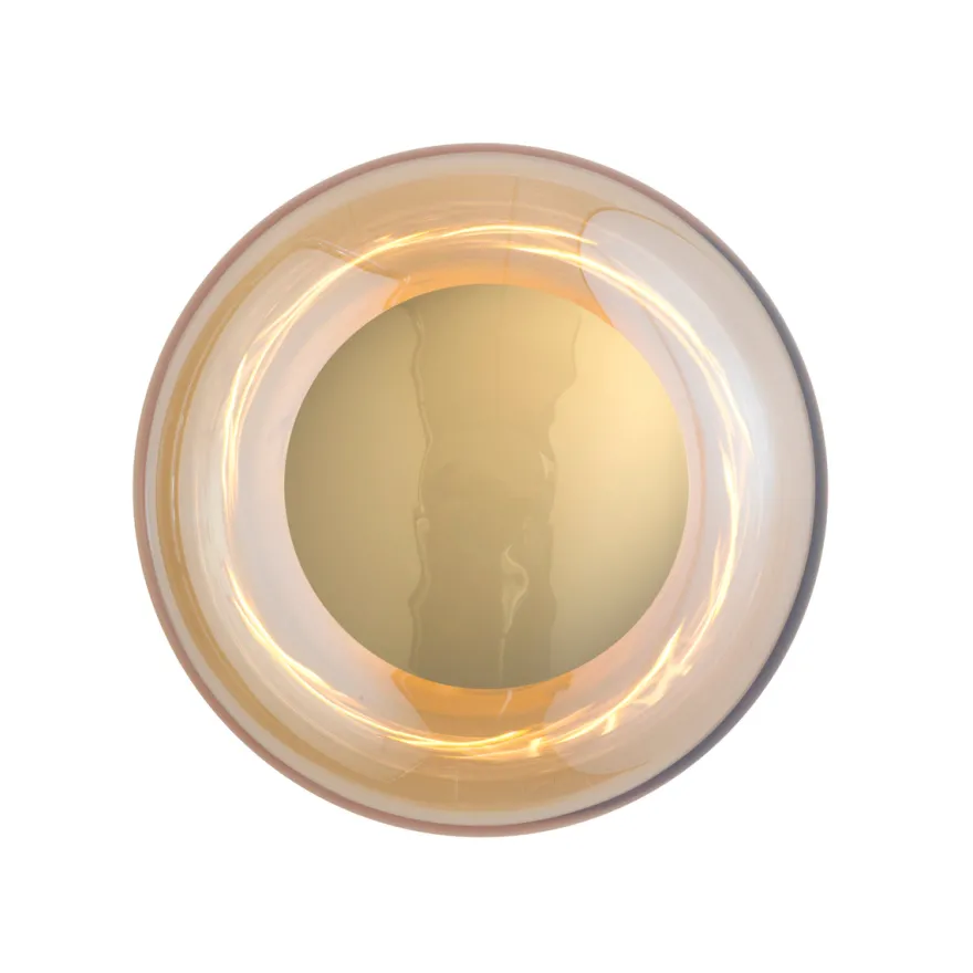 Horizon taklampe/vegglampe S Golden Smoke/gull