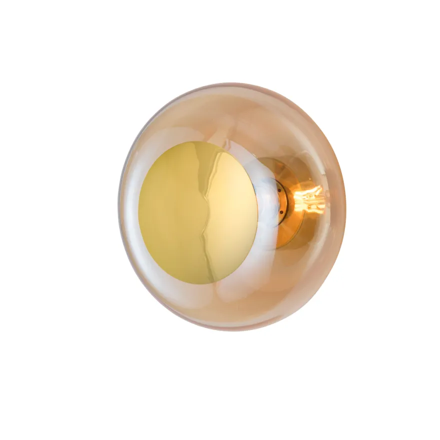 Horizon taklampe/vegglampe S Golden Smoke/gull